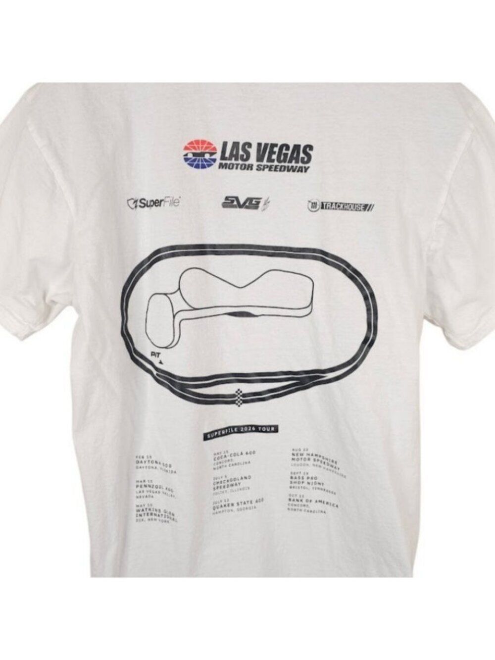 Shane Van Gisbergen Racing T Shirt Mens Size XL White Las Vegas Motor Speedway
